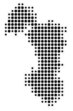 Trnavsky Bölgesi Sembol Haritası (Slovakya) siyah daireler ile eyalet / eyaleti gösteriyor