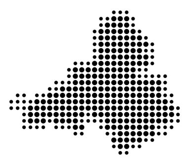 Bölge Trenciansky Sembol Haritası (Slovakya) siyah daireler ile eyalet / eyaleti gösteriyor