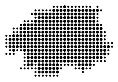 Banskobystricky Bölgesi Sembol Haritası (Slovakya) siyah daireler ile eyalet / eyaleti gösteriyor