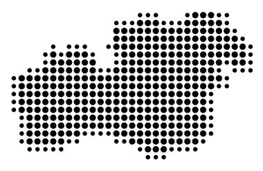 Kronoberg İlçe Sembol Haritası (İsveç) siyah daireler ile eyalet / eyaleti gösteriyor