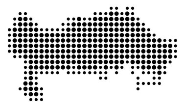 Blekinge İlçe Sembol Haritası (İsveç) eyaleti siyah daireler şeklinde gösteriyor