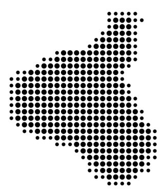 Bölge Konseyi Sembol Haritası Taranaki (Yeni Zelanda), eyalet / eyaleti siyah daireler şeklinde gösteriyor