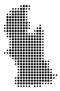 Bölge Konseyi 'nin Sembol Haritası Manawatu-Wanganui (Yeni Zelanda) eyaleti siyah daireler şeklinde gösteriyor