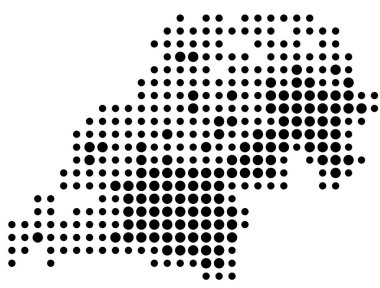 İlçe Tromları Sembol Haritası (Norveç) siyah daireler ile eyalet / eyaleti gösteriyor