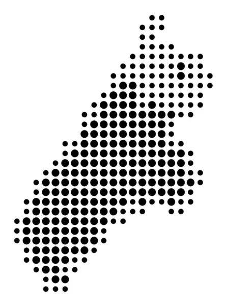 stock vector Symbol Map of the Unitary Authority Marlborough District (New Zealand) showing the state/province with a pattern of black circles