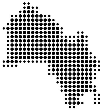 Buskerud İlçe Sembol Haritası (Norveç) siyah daireler ile eyalet / eyaleti gösteriyor