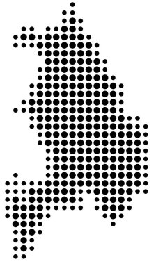 İlçe Akershus Sembol Haritası (Norveç) siyah daireler ile eyalet / eyaleti gösteriyor