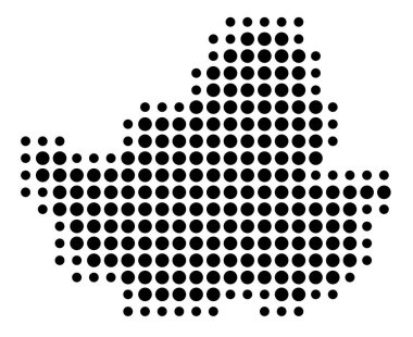 Başkent Seul 'ün (Güney Kore) sembol haritası eyalet / eyaleti siyah daireler şeklinde gösteriyor