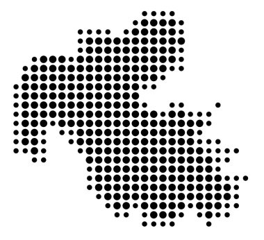 Voyvoda / Vilayet Swietokrzyskie (Polonya) sembol haritası, eyalet / eyaleti siyah daireler şeklinde gösteriyor