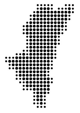 Bölgenin sembol haritası Miyazaki (Japonya) eyalet / eyaleti siyah daireler şeklinde gösteriyor