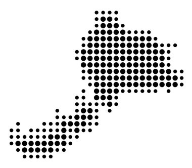 Fukui İli (Japonya) sembol haritası eyalet / eyaleti siyah daireler şeklinde gösteriyor