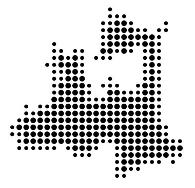 Aomori ili sembol haritası (Japonya) eyalet / eyaleti siyah daireler şeklinde gösteriyor