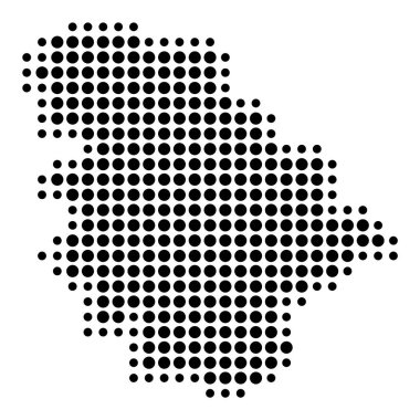 Birlik Bölgesi Jammu ve Kashmir 'in (Hindistan) sembol haritası, eyalet / eyaleti siyah daireler şeklinde gösteriyor