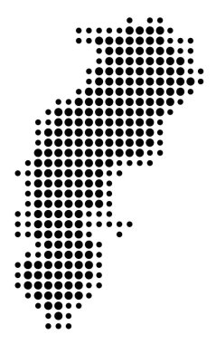 Eyalet Chhattisgarh (Hindistan) sembol haritası siyah daireler ile eyalet / eyaleti gösteriyor