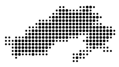 Devlet Arunachal Pradesh (Hindistan) sembol haritası siyah daireler ile eyalet / eyaleti gösteriyor