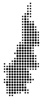 Sulawesi Barat (Endonezya) bölgesinin sembol haritası siyah daireler ile eyalet / eyaleti gösteriyor