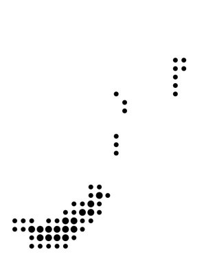Sulawesi ili sembol haritası (Endonezya) eyalet / eyaleti siyah daireler şeklinde gösteriyor