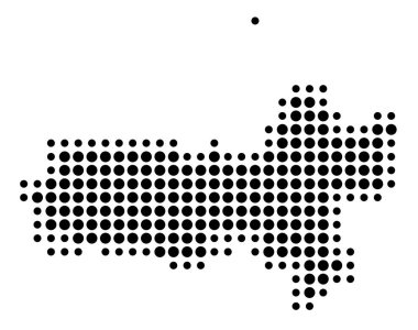 Vilayet Jawa Tengah (Endonezya) sembol haritası siyah daireler ile eyalet / eyaleti gösteriyor