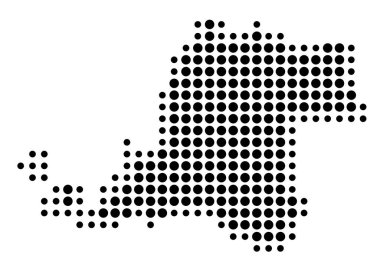 Banten Vilayeti Sembol Haritası (Endonezya) siyah daireler ile eyalet / eyaleti gösteriyor