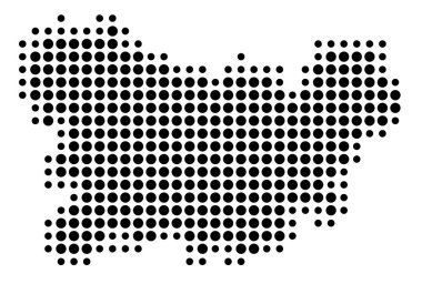 İl Orense (İspanya) sembol haritası devlet / eyaleti siyah daireler şeklinde gösteriyor