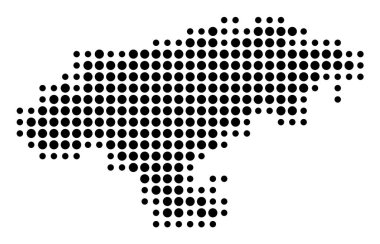 İl Cantabria 'nın (İspanya) sembol haritası, eyalet / eyaleti siyah daireler şeklinde gösteriyor