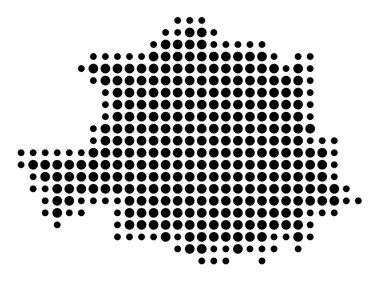 İl Bölgesi Sembol Haritası (İspanya) siyah daireler ile eyalet / eyaleti gösteriyor