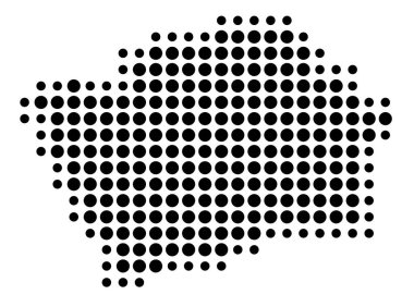 Prag Bölgesi Sembol Haritası (Çek Cumhuriyeti) devleti / eyaleti siyah daireler şeklinde gösteriyor