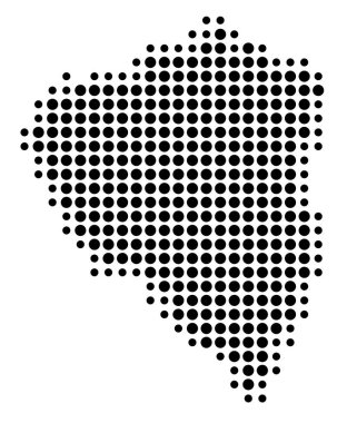 Plzensky Bölgesi Sembol Haritası (Çek Cumhuriyeti) eyalet / eyaleti siyah daireler şeklinde gösteriyor