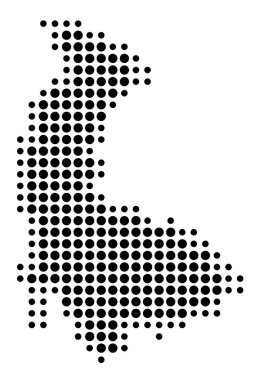 Olomoucky Bölgesi Sembol Haritası (Çek Cumhuriyeti) siyah daireler ile eyalet / eyaleti gösteriyor