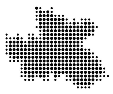 Bölge Kralovehradecky Sembol Haritası (Çek Cumhuriyeti) devleti / eyaleti siyah daireler şeklinde gösteriyor