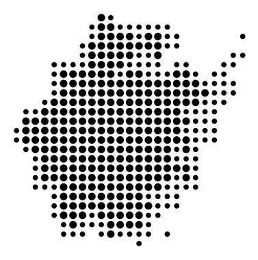 Zhejiang Vilayeti Sembol Haritası (Çin Halk Cumhuriyeti), eyalet / eyaleti siyah daireler şeklinde gösteriyor