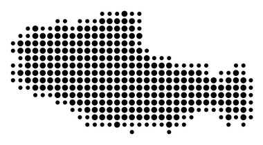 Özerk Bölge Sembol Haritası Xizang (Çin Halk Cumhuriyeti), eyalet / eyaleti siyah daireler şeklinde gösteriyor