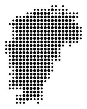 Jiangxi Eyaleti (Çin Halk Cumhuriyeti) sembol haritası, eyalet / eyaleti siyah daireler şeklinde gösteriyor