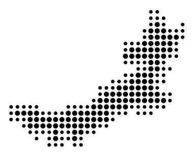 Özerk Moğol Bölgesi Sembol Haritası (Çin Halk Cumhuriyeti) devleti / eyaleti siyah daireler şeklinde gösteriyor