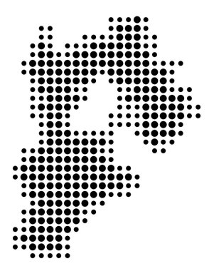 Hebei Vilayeti Sembol Haritası (Çin Halk Cumhuriyeti), eyalet / eyaleti siyah daireler şeklinde gösteriyor