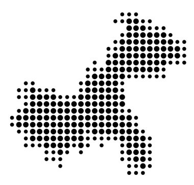 Chongqing Belediyesi Sembol Haritası (Çin Halk Cumhuriyeti) eyalet / eyaleti siyah daireler şeklinde gösteriyor