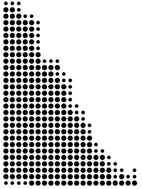 Yukon Bölgesi Sembol Haritası (Kanada) eyaleti siyah daireler şeklinde gösteriyor