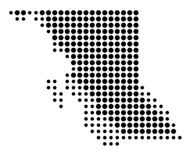 Britanya Kolumbiyası (Kanada) sembol haritası eyalet / eyaleti siyah daireler şeklinde gösteriyor