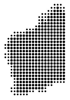 Batı Avustralya Devlet Sembol Haritası (Avustralya) siyah daireler ile eyalet / eyaleti gösteriyor