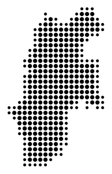 stock vector Symbol Map of the Prefecture Nagano (Japan) showing the state/province with a pattern of black circles