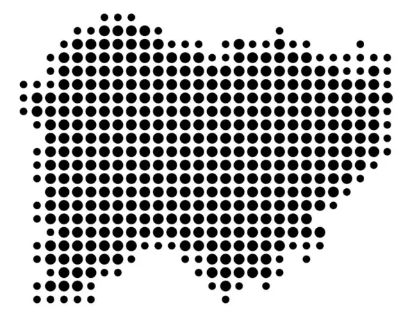 İl Salamanca (İspanya) sembol haritası, eyalet / eyaleti siyah daireler şeklinde gösteriyor