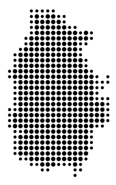 İl Lugo 'nun (İspanya) sembol haritası, eyalet / eyaleti siyah daireler şeklinde gösteriyor