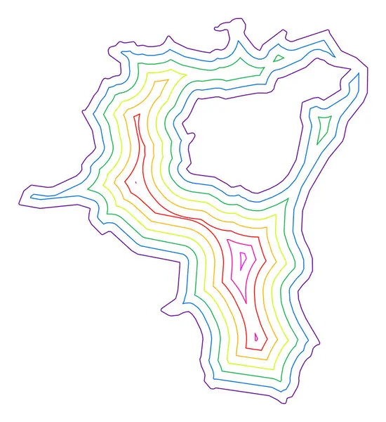 stock vector Symbol Map of the Kanton Sankt Gallen (Switzerland) showing the contour of the state/province buffered inside in rainbow colors