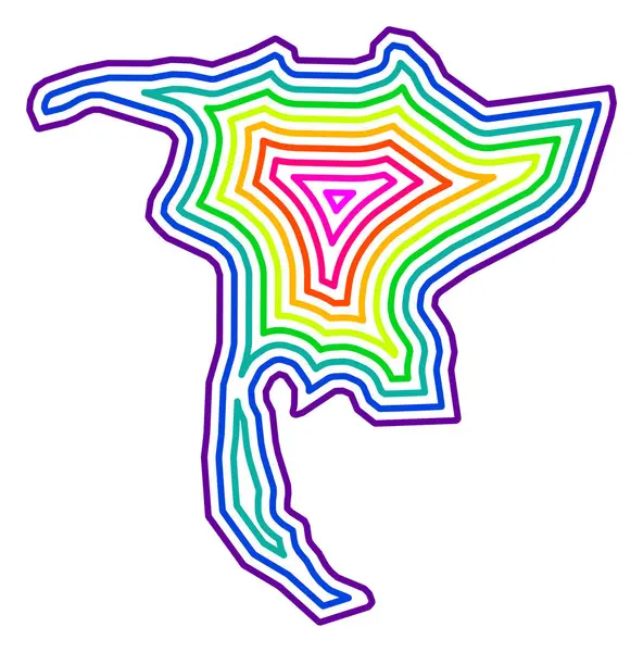 stock vector Symbol Map of the Kanton Nidwalden (Switzerland) showing the contour of the state/province buffered inside in rainbow colors