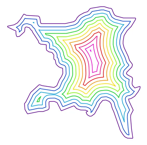 stock vector Symbol Map of the Kanton Aargau (Switzerland) showing the contour of the state/province buffered inside in rainbow colors