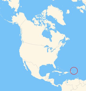 Yer bulucu harita, Anguilla 'nın Kuzey Amerika' daki yerini gösteriyor. Ülke kırmızı bir çokgenle vurgulanıyor. Hiç etiket yok. Doğal Dünya ile Yapıldı.