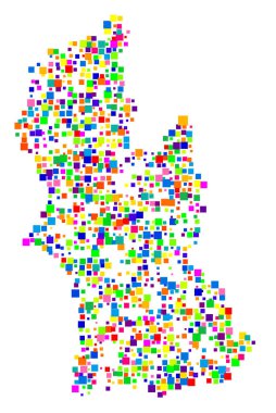 Bölge Konseyi 'nin Sembol Haritası Manawatu-Wanganui (Yeni Zelanda) eyalet / eyaleti farklı boyutlarda rastgele dağılmış renkli kareler ile gösteriyor