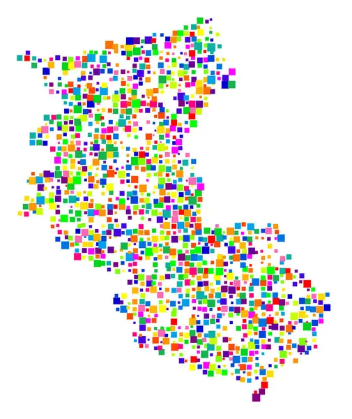 stock vector Symbol Map of the Prefecture Wakayama (Japan) showing the state/province with a pattern of randomly distributed colorful squares of different sizes