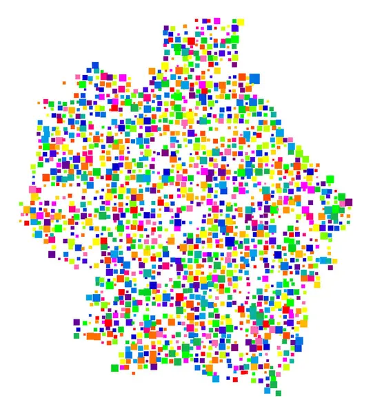 stock vector Symbol Map of the Region Tambov (Russia) showing the state/province with a pattern of randomly distributed colorful squares of different sizes