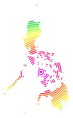 Filipinler 'in soyut haritası ülkenin gökkuşağı renklerinde merkezli bölgelerini gösteriyor..